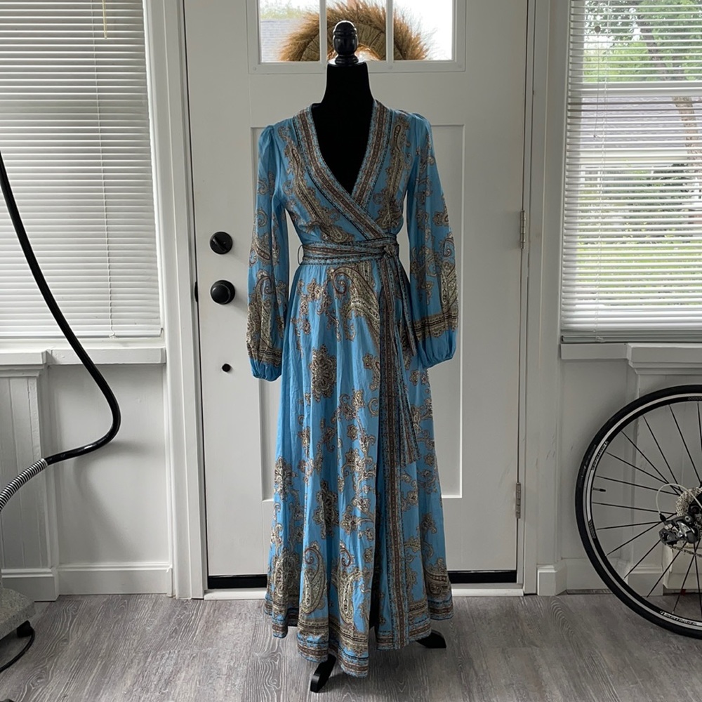 Zimmermann Fiesta Paisley-Print Wrap Dress - Size 2
